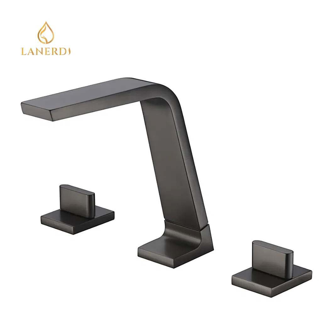 Robinets mélangeurs de lavabo à trois trous, nouveau design noir mat