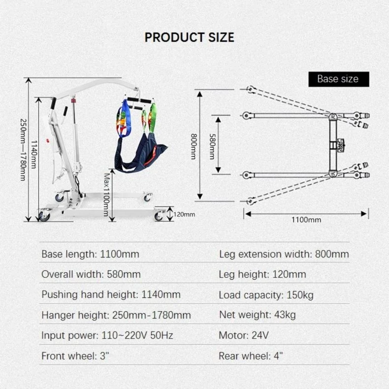 Ksm-210 Adjustable Patient Transfer Hoyer Lift Sling Patient Liftinh Device Convenient Mobility Solution for Patients